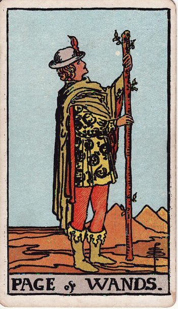 Κάρτα ταρώ Ακόλουθος Ράβδων (Page of Wands) - Rider-Waite
