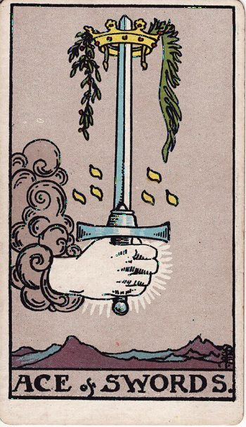 Κάρτα ταρώ Άσσος Σπαθιών (Ace of Swords) - Rider-Waite