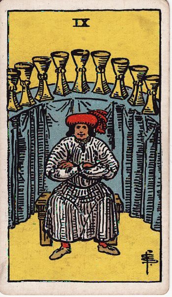 Κάρτα ταρώ Εννέα Κυπέλλων (Nine of Cups) - Rider-Waite