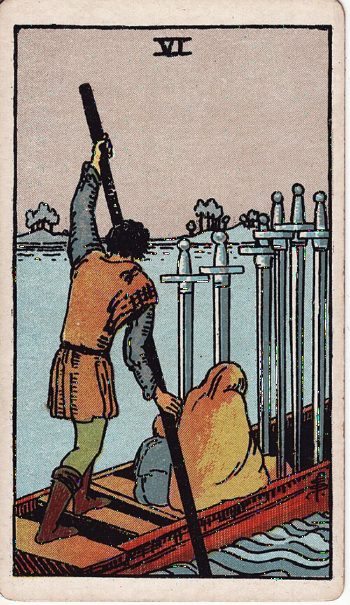 Κάρτα ταρώ Έξι Σπαθιών (Six of Swords) - Rider-Waite