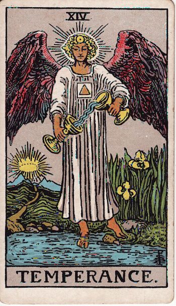 Κάρτα ταρώ Η Εγκράτεια (Temperance) - Rider-Waite