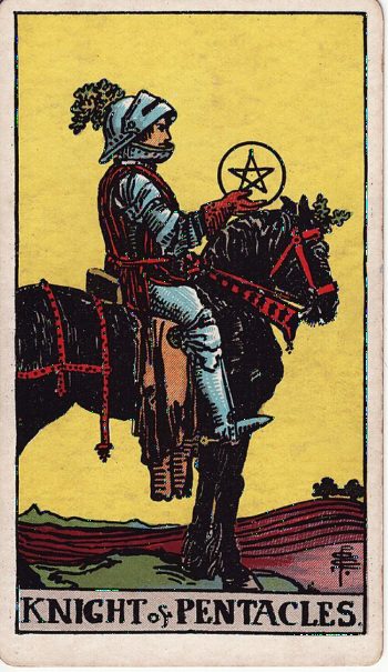 Κάρτα ταρώ Ιππότης Πεντακλών (Knight of Pentacles) - Rider-Waite