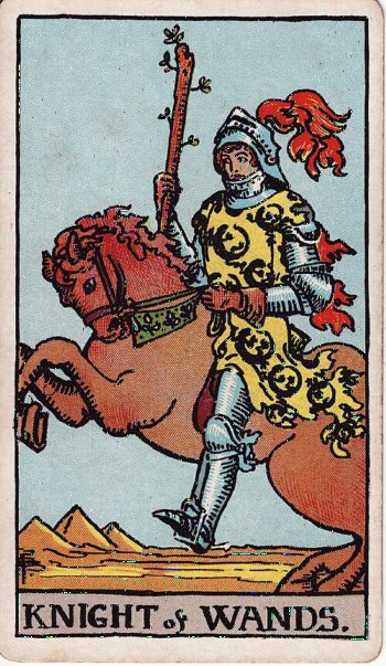 Κάρτα ταρώ Ιππότης Ράβδων (Knight of Wands) - Rider-Waite
