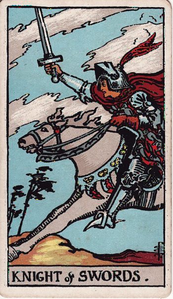 Κάρτα ταρώ Ιππότης Σπαθιών (Knight of Swords) - Rider-Waite