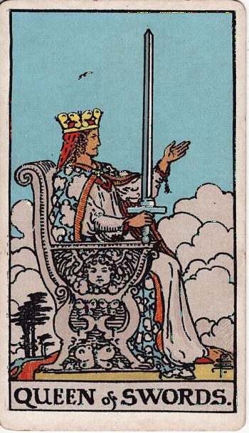 Κάρτα ταρώ Βασίλισσα Σπαθιών (Queen of Swords) - Rider-Waite